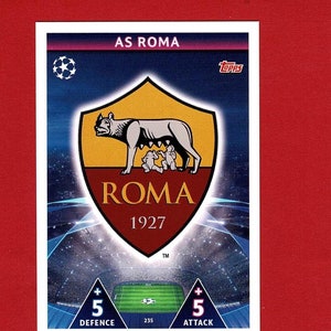 A.S. ROMA BADGE - Carta da collezione originale Topps Football - Squadra di calcio italiana - U.E.F.A. Champions League - Regalo per tifosi di calcio (OS01)