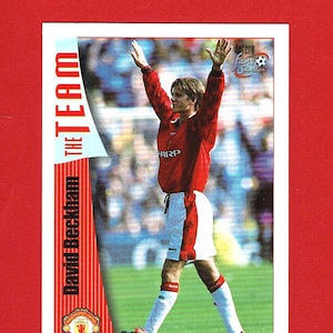 DAVID BECKHAM - Tarjeta coleccionable original de futbolista de 1997 - Manchester United Football Club - Selección del aficionado - Tarjeta Futera - Regalo de fútbol (OS01)