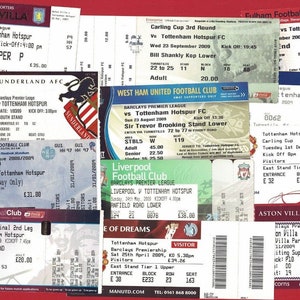 2009 SPURS FOOTBALL TICKETS - Tottenham Hotspur Football Club Spielkarten - Auswärtsspiele - Fußball Erinnerungsstücke. Premier League. Tasse (UK04)