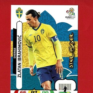 ZLATAN IBRAHIMOVIC - Cartão de jogador de futebol brasileiro original - SUÉCIA - Panini - Fã de futebol da U.E.F.A. Euro Championship (OS01)