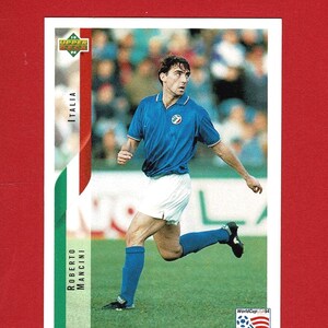 ROBERTO MANCINI (ITALIA) - Tarjeta coleccionable original de futbolista de 1994 - Mundial de Fútbol de EE. UU. 1994 - Tarjeta de fútbol - Italia (OS01.1)