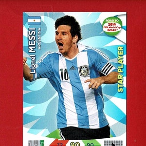 LIONEL MESSI - Carta da collezione originale del calciatore argentino - Argentina - Panini - Regalo per tifosi di calcio della Coppa del mondo FIFA (OS01)