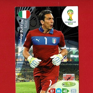 GIANLUIGI BUFFON - Carta da collezione originale del calciatore brasiliano - ITALIA - Panini - Regalo per tifosi di calcio della Coppa del mondo FIFA (OS01)