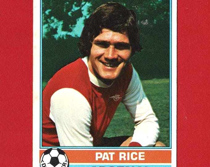 Pat Rice Pbc PAT RICE - ORIGINAL 1977 Footballer Gum Trading Card - Arsenal Football ...