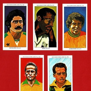 BRAZILIAN FOOTBALLERS ! - Sun Newspaper Soccer Cards - Original 1978/1979 Football Cards - World Cup Winners - Brazil Soccer Fan Gift (RI05)