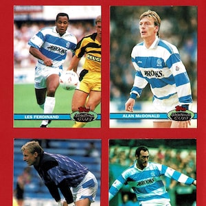 QUEEN'S PARK RANGERS F.C. - Tarjetas de fútbol originales de Topps de 1992 - Tarjetas coleccionables de Stadium Club - Tarjetas de fútbol - Regalo para fanáticos de Q.P.R. (SH16)