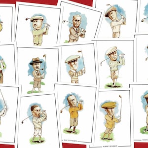 Cartes de collection Golfing Greats - BOBBY JONES & Co. - Cartes de collection originales pour joueur de golf inc. Henry Cotton, Harry Vardon. Cadeau golfeur (OS01)