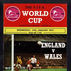 1973 England v Wales Football Programme - Clean & Tidy - Wembley World Cup Qualifier