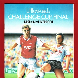 1987 Jersey F.C. gegen Spieler vom Real - LITTLEWOODS CUP FINAL Fußball Programm & Ticket - 5.April 1987 - Wembley - Fußball Fan Geschenk (VX03)