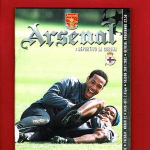 2002 ARSENAL F.C. v DEPORTIVO La CORUNA  Football Programme - Arsenal Football Club - Champions League - Gunners Soccer Fan Gift (RJ48)