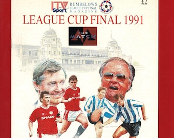 Finale di Coppa del 1991 Manchester Utd. contro Sheffield Wednesday - Programma della partita - Aprile 1991 Stadio di Wembley - Regalo per i tifosi di calcio (VX03.1)