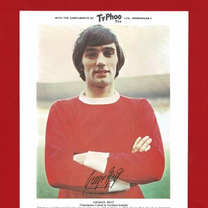 ジョージ・ベスト マンチェスター・ユナイテッド - オリジナル X.L. 1967 サッカー選手カード - マンチェスター・ユナイテッドFC - Typhoo Tea プレミアムサッカーカード - サッカーファン (XO01)