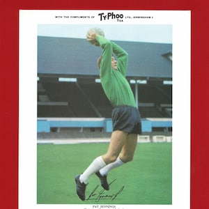PAT JENNINGS Spurs - Carta calciatore ORIGINALE XL 1969 - Tottenham Hotspur F.C. - Carta calciatore Premium Typhoo Tea - Regalo per tifosi di calcio (XO01)