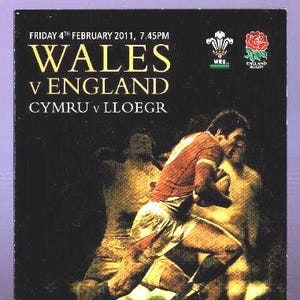 2011 WALES vs ENGLAND - RUGBY International Programme - February 2011 - Millennium Stadium. Six Nations. Rugby Player Gift Present (TE08)