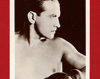 Actor RICHARD BARTHELMESS - BOXING Trade Card - Vintage 1931 Film Star / Boxer Card - Boys Cinema - Photographic (OS01)
