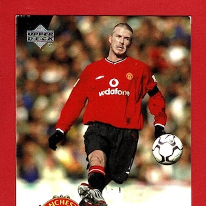 DAVID BECKHAM - Carta da collezione ORIGINALE del calciatore del 2001 - M.U.F.C. Manchester United Football Club - Upper Deck - Regalo di calcio (OS01)