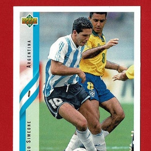 DIEGO SIMEONE (ARGENTINA) - Cartão colecionável original de jogador de futebol de 1994 - Copa do Mundo de Futebol dos EUA de 1994 - Cartão de futebol (OS01.2)