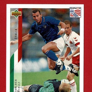 GIANLUCA VIALLI (ITÁLIA) - Cartão colecionável original do jogador de futebol de 1994 - Copa do Mundo de Futebol dos EUA de 94 - Cartão de futebol de futebol (OS01)