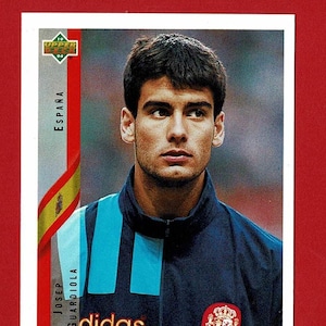 Josep 'PEP' GUARDIOLA (SPAGNA) - Carta da collezione originale del calciatore del 1994 - Coppa del mondo di calcio USA '94 - Carta da calcio - Man City F.C. (OS01)
