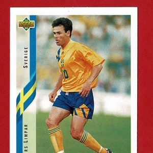 ANDERS LIMPAR (SUÉCIA) - Cartão colecionável original do jogador de futebol de 1994 - Copa do Mundo de Futebol dos EUA de 94 - Cartão de futebol de futebol (OS01)