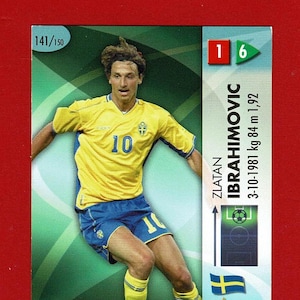ZLATAN IBRAHIMOVIC - Tarjeta coleccionable de futbolista ORIGINAL - Goleador de Suecia - Tarjeta de fútbol Panini - Copa del Mundo de la FIFA - Regalo de fútbol (OS01)