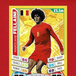 MAROUANE FELLAINI (BELGIO) - Carta da collezione originale del calciatore - Belga - Topps - Regalo per i tifosi di calcio della Coppa del mondo (OS01)