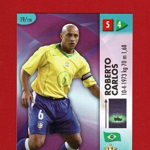 ロベルト カルロス - オリジナル ブラジル人サッカー選手トレーディング カード - ドイツ FIFA ワールドカップ - ブラジルのサッカー レジェンド - サッカー ファンへのギフト (OS01.2)