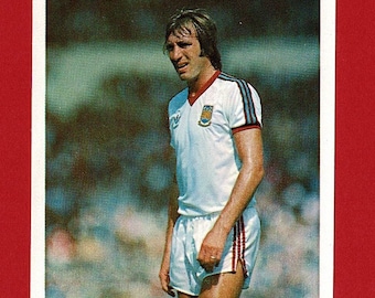 BILLY BONDS - Vintage 1980's FOOTBALL Sticker Card - West Ham United Football Club - Leaf Confectionery - Football Soccer Fan Gift (SM26)