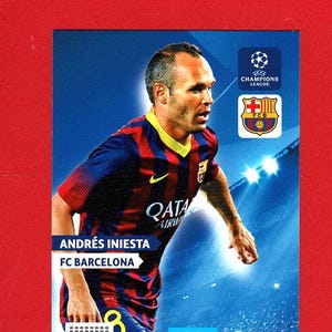 ANDRÉS INIESTA - Tarjeta coleccionable original del futbolista argentino - F.C. BARCELONA - Panini - UEFA Champions League Fútbol Aficionado (OS01)