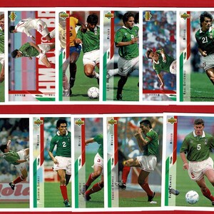 MEXICO VOETBALLERS - Originele voetbalruilkaarten 1994 - Wereldbeker VS '94 - Vintage Mexicaanse voetbalspelerkaarten (OS01)