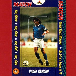 PAOLO MALDINI - Pop-upruilkaart VOETBAL - Sported Magazine World Class Winners - 1996 - Unpulled - Italiaanse voetballer (OS01)