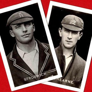 TARJETAS DE CRICKET DE 1922 - Tarjetas de intercambio de cricket fotográficas originales de la década de 1920 - Edición de la publicación Champion - Fotografías de cricket (RQ02)
