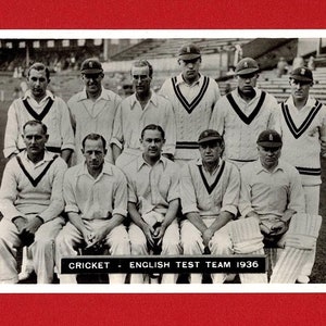 イングランド クリケット チーム カード - 1936 年 タバコ 写真カード - Ardath Tobacco - イングランド クリケット チーム 写真 (VC09)