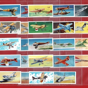 WINGS OF SPEED - Originele kaartenset uit 1961 - Vintage British Lyons Tea Trade Cards - Vliegtuigen - Hawker Hunter, Starfighter Super Sabre (OS01.1)
