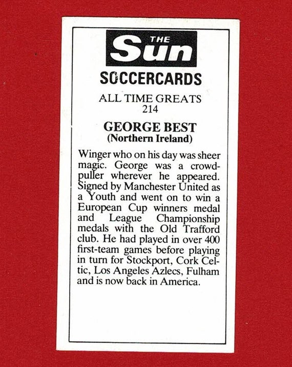 Carte De Collection George Best Hibernian 1991 - ONZE MONDIAL - Rookie