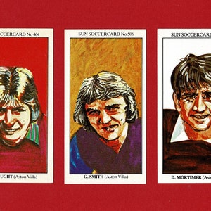Aston Villa F.C. CALCIATORI - Sun Newspaper Soccer Cards - Originali 1978/1979 Football Cards - The Villains Football Soccer Fan Gift (RI05)