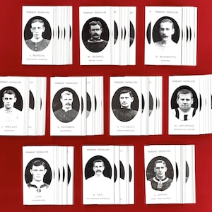 150 FOOTBALL CARDS - 10 Full Sets - English Soccer Teams & Players - Prominent Footballers Taddy Cigarette Tobacco Reprint Card Sets  (PC02)