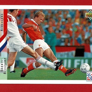 DENNIS BERGKAMP (Holanda / Países Bajos) - Tarjeta coleccionable de futbolista original de 1994 - Copa Mundial de Fútbol de EE.UU.'94 - Tarjeta de fútbol (OS01)
