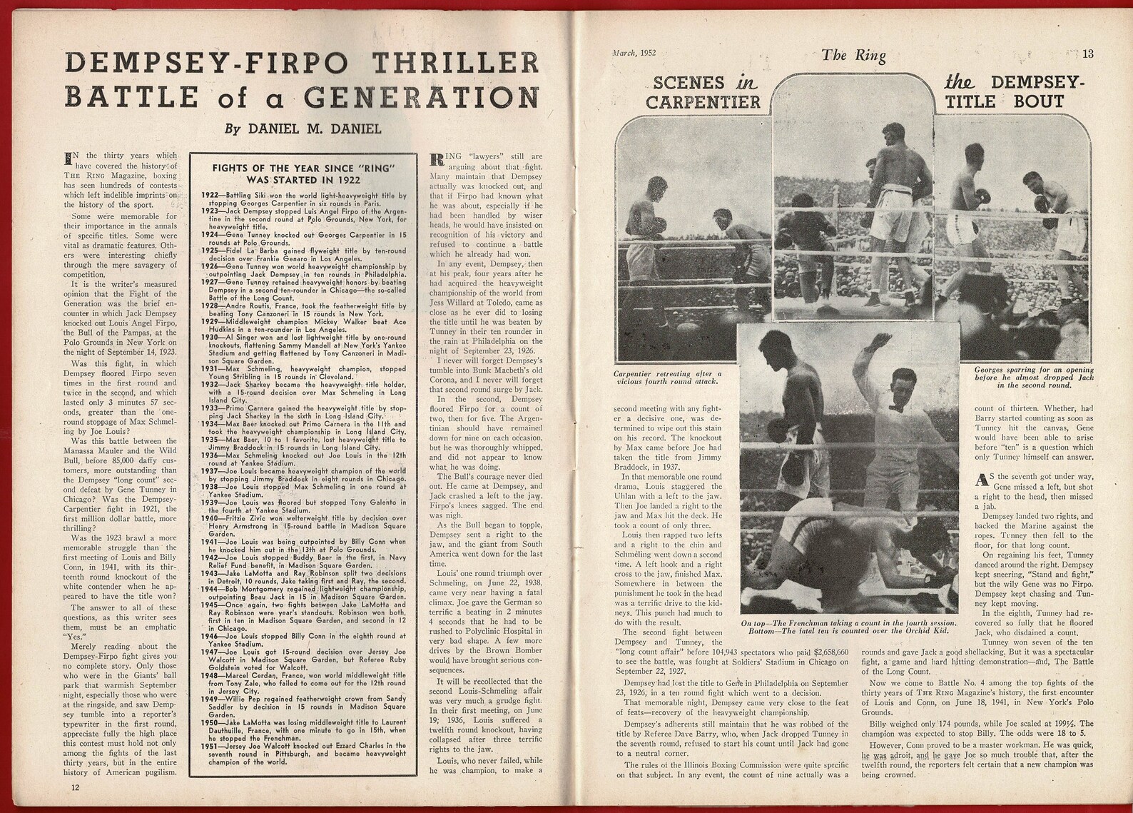 Ring Boxing Magazine - Septembre 1952 - Promising Boxers & Rocky Marciano