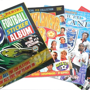 Topps Panini - albums d'autocollants de football - albums de cartes à collectionner/autocollants vides inutilisés vintage - 1997 1998 2002 - cadeau de fan de football (PD04)