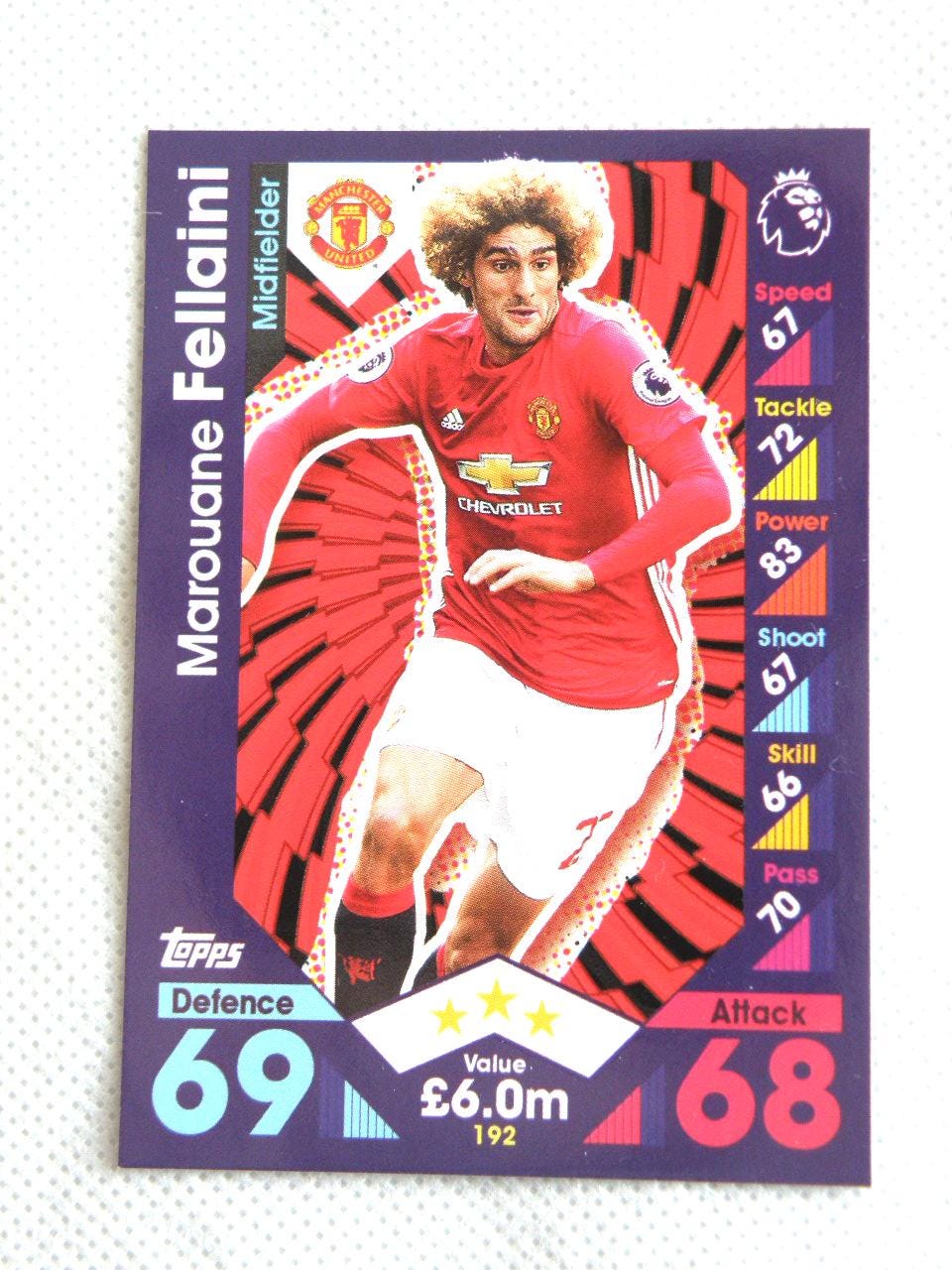 MAROUANE FELLAINI Sammelkarte Fußballer ManManUnited Belgien