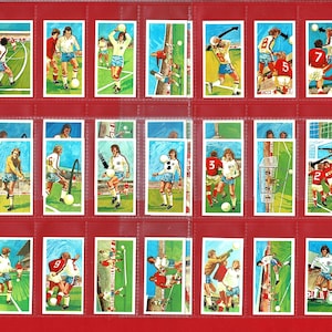 JOGUE MELHOR FUTEBOL!! - Conjunto de cartas de chá de futebol britânico de 1976 - Chá Brooke Bond - Excelente estado - Conjunto original - Habilidades de futebol (OS01)