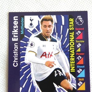 CHRISTIAN ERIKSEN - Carta collezionabile di calciatori - Manchester United / Spurs / Danimarca - Topps Premier League - Regalo per tifosi di calcio (OS01)