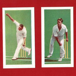 1956 CRICKETERS Cards - Brian Close & Bob Appleyard - Yorkshire / England Cricket Cards - Kane Confectionery - Regalo per tifosi di cricket (OS01)