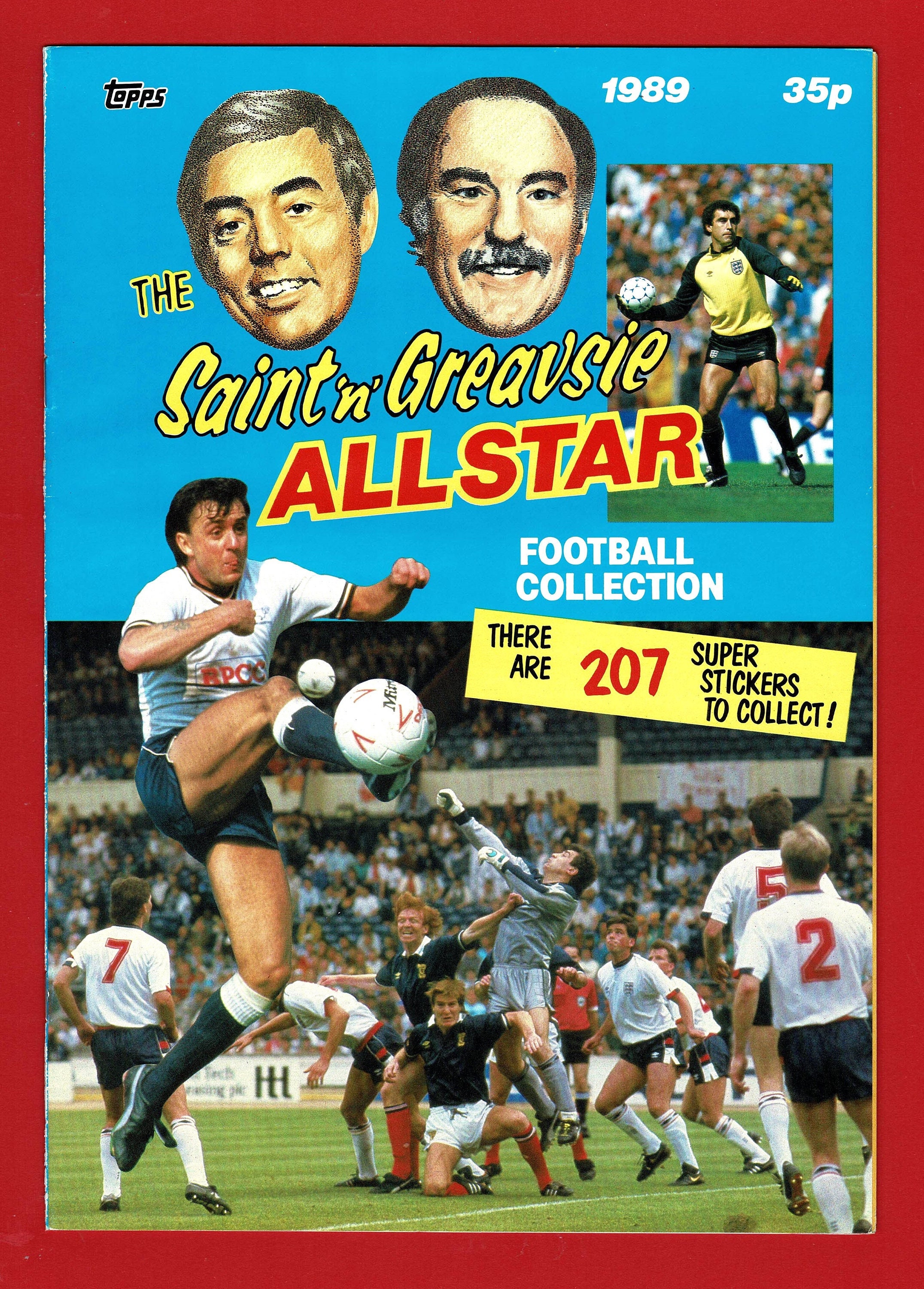 Remember? SAINT 'N' GREAVSIE FOOTBALL Sticker Album - 1989 Empty & Unused - Topps Football Sticker Collection Album - Soccer Fan Gift (RV01)