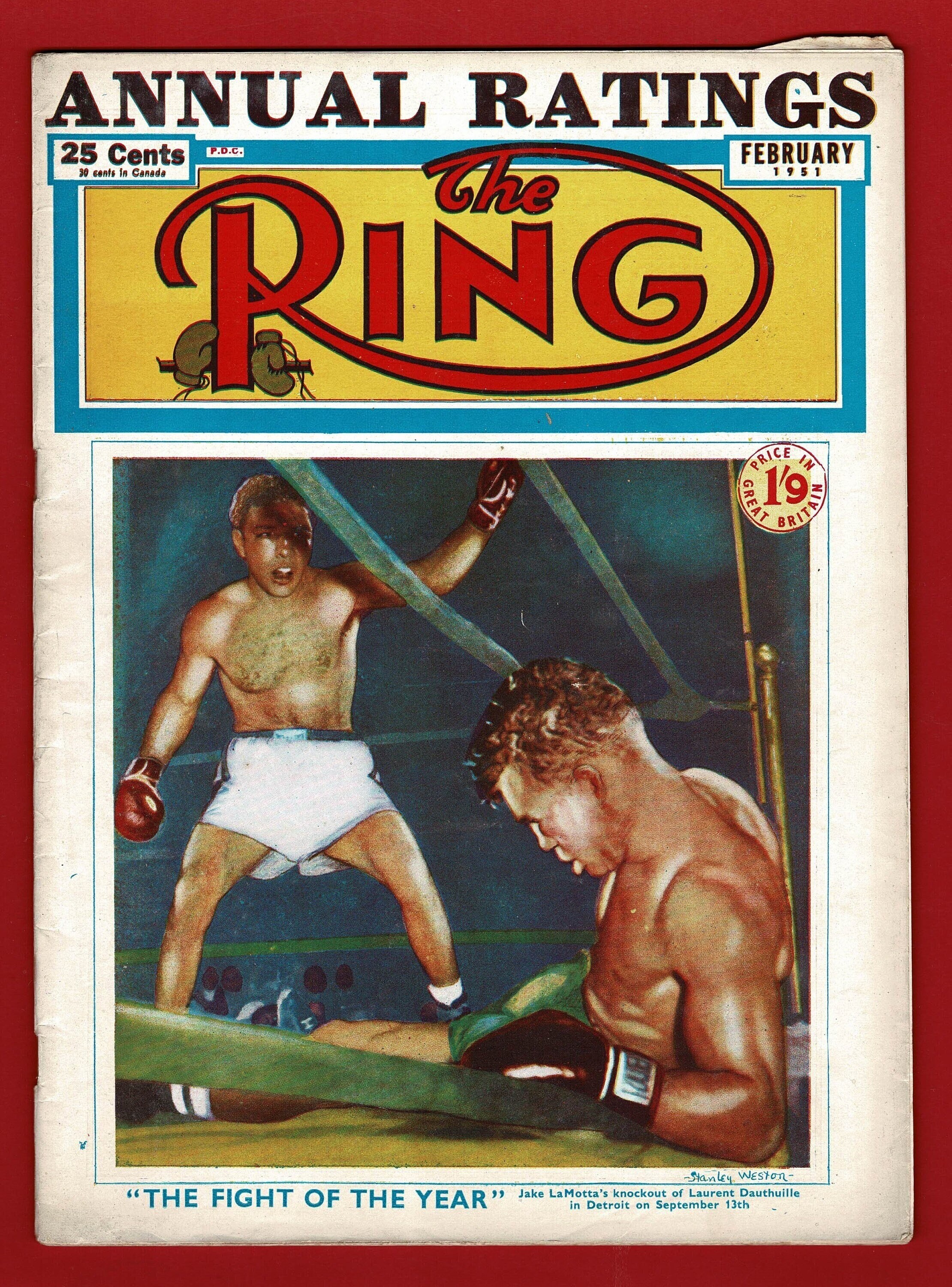 Original 1951 'THE RING' BOXING Magazine - February 1951