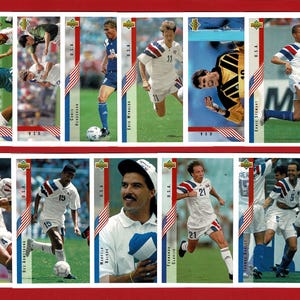 CALCIATORI DEGLI STATI UNITI - Carte da gioco originali del 1994 - Coppa del mondo degli Stati Uniti del '94 - Carte dei giocatori di football americano d'epoca (OS01)