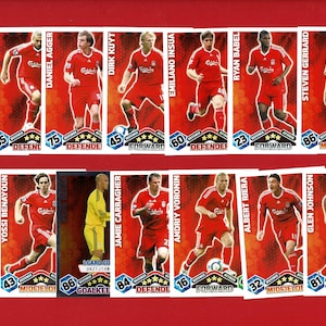 LIVERPOOL F.C. - Original Football TRADING CARDS x14 - Premier League Soccer Cards - Topps - Liverpool Football Fan Gift (SD01.3)