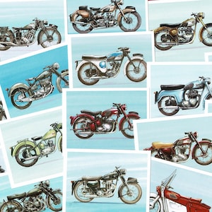 VINTAGE MOTORCYCLE-ruilkaartenset - Britain's Finest Bikes - 1993 - Matchless, Ariel, Royal Enfield, Norton, Triumph, B.S.A. (OS01)