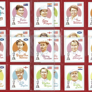 CAMPEONES DEL ABIERTO DE GOLF - Juego de cartas original - Golfistas de EE. UU. y Europa: Bobby Jones, Nick Faldo, Seve Ballesteros, Jack Nicklaus y más (OS01)